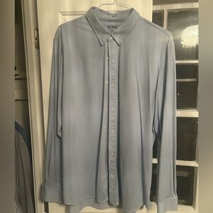 Rhone (Men's XXL) Light Blue Long Sleeve Commuter Button Front Shirt Nylon